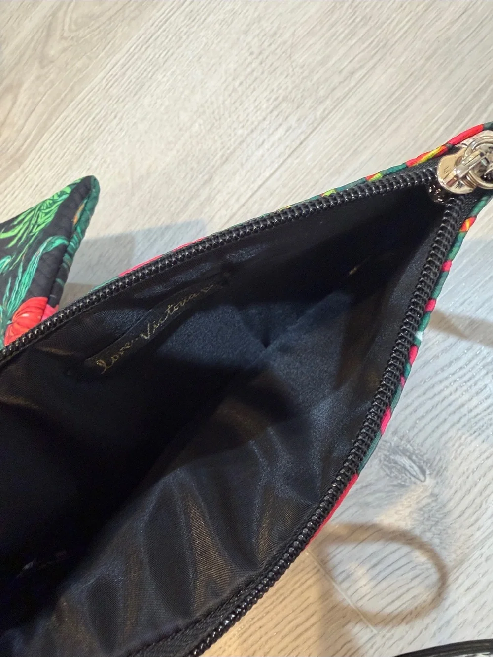Victoria's Secret Tropical Floral Wristlet Pouches in Black, Pink, Green, Yellow
